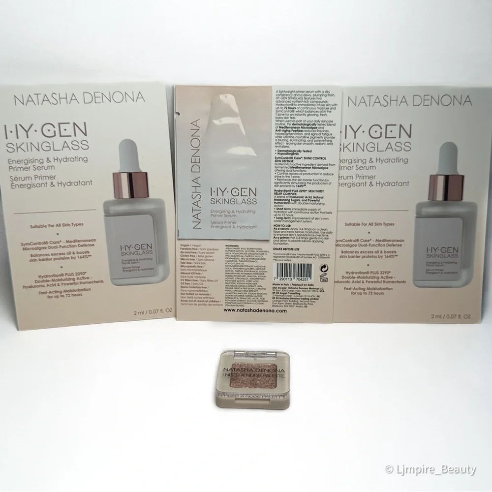 🆕 NATASHA DENONA I-Y-Gen Skin Glass Primer Samples & Eyeshadow Set